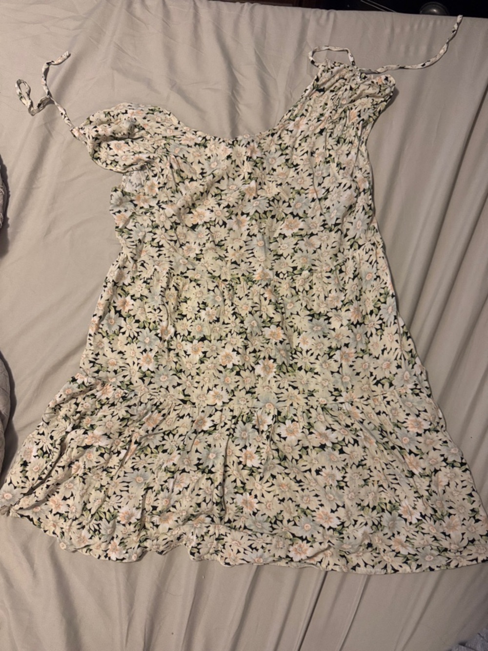 White Floral short dress